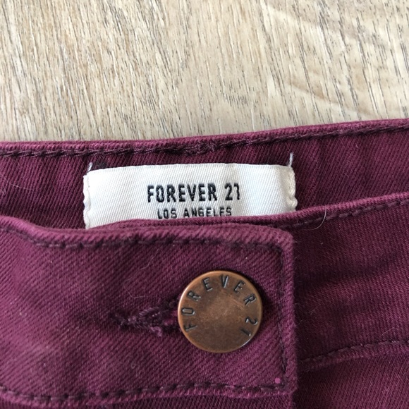 Forever 21 Maroon Jean Skirt - Picture 3 of 6